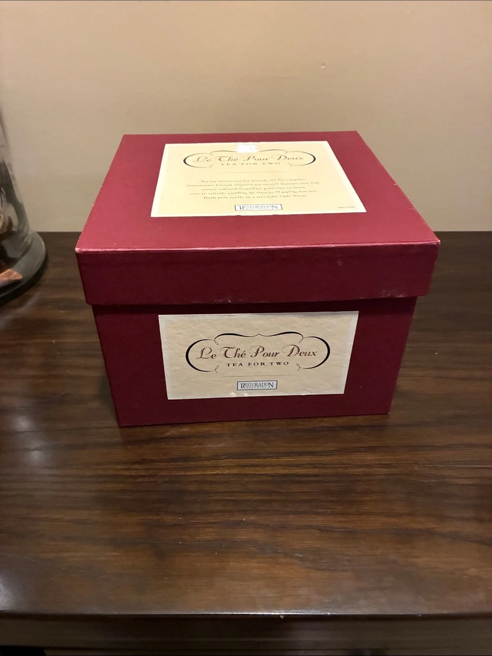 Restoration Hardware Cream Stoneware Tea-for-Two Set with Box